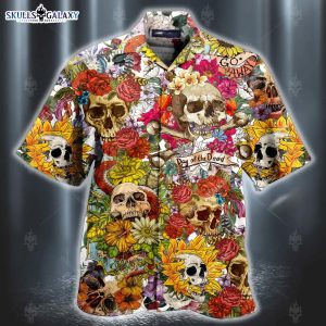 Day Of The Dead Flower Skull Unisex Hawaiian Shirt