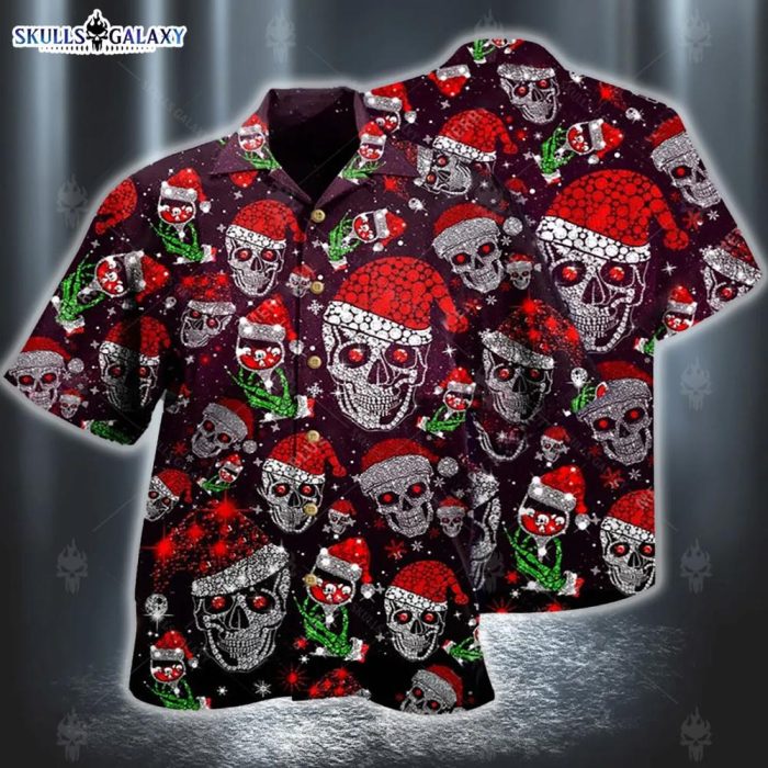 Diamond Christmas Skull Hawaiian Shirt
