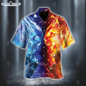 Different Red Blue Skull Hawaiian Shirt