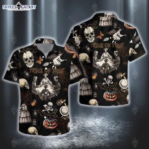 Hawaiian Aloha Shirt Halloween Trick Or Treat Skull