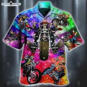 Hawaiian Aloha Shirt Skull Its Never Late To Take A Ride